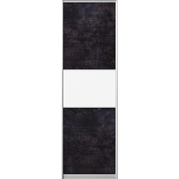 5 ДСП Бетон черный | ДСП Нимфея Альба | Профиль «Серебро»