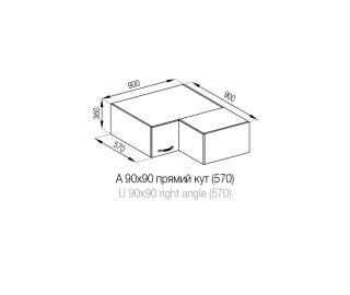 Антресоль А90х90 угол прямой